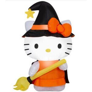Hello Kitty Witch Inflatable Halloween Decoration 3.5 Ft